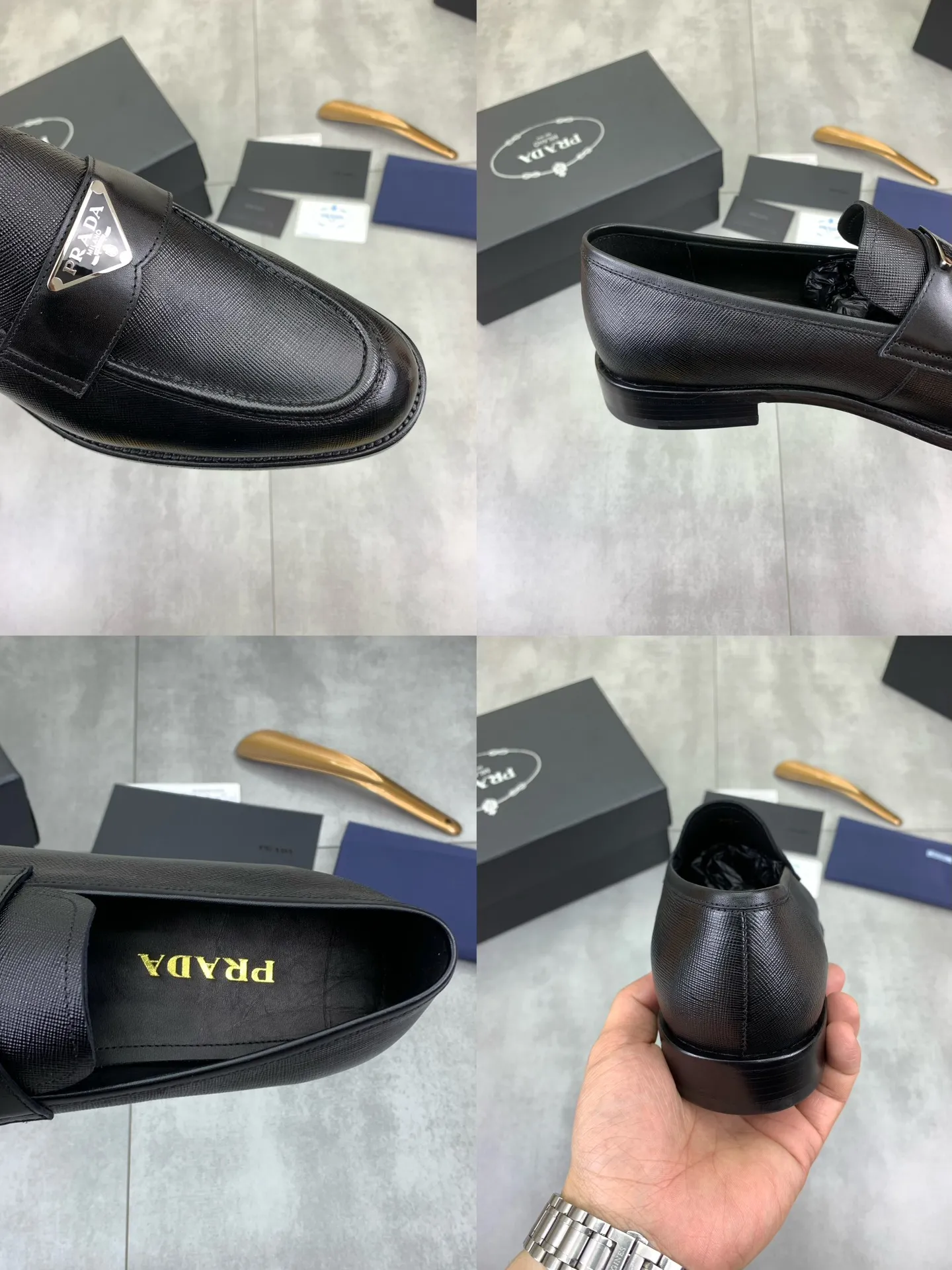 Factory price P920 💰 (high-grade genuine leather outsole) original quality, top version 🔱 ＰＲＡＤＡPrada. Men's business casual leather shoes, top quality leather shoes. 1:1 shipment⬆️Luxurious and noble👞All imported original brand fabrics, just to create a more comfortable wearing experience. Upper: Original comfortable selected calfskin➕Top imported water-dyed full cow lining, original lightweight and comfortable high-end genuine leather outsole✔️Number: 39-44 (38.45.46 can be customized)